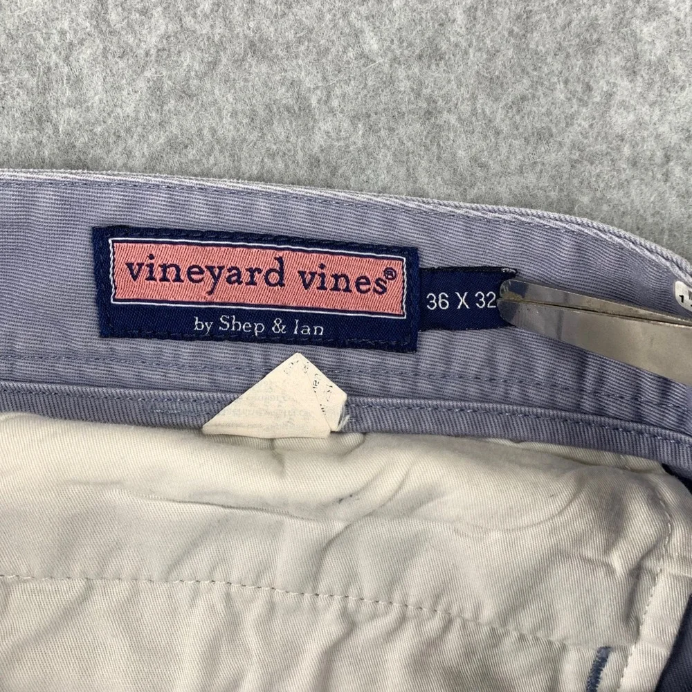 Vineyard Vines Breaker Pants Mens 36x32 Purple‎ Grey Straight Leg Chinos